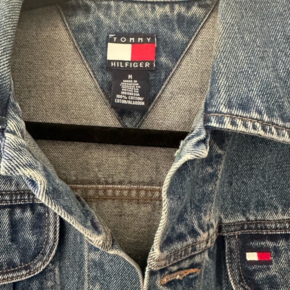 VTG retro Tommy Hilfiger Blue Denim Jacket Sz M - Picture 2 of 5